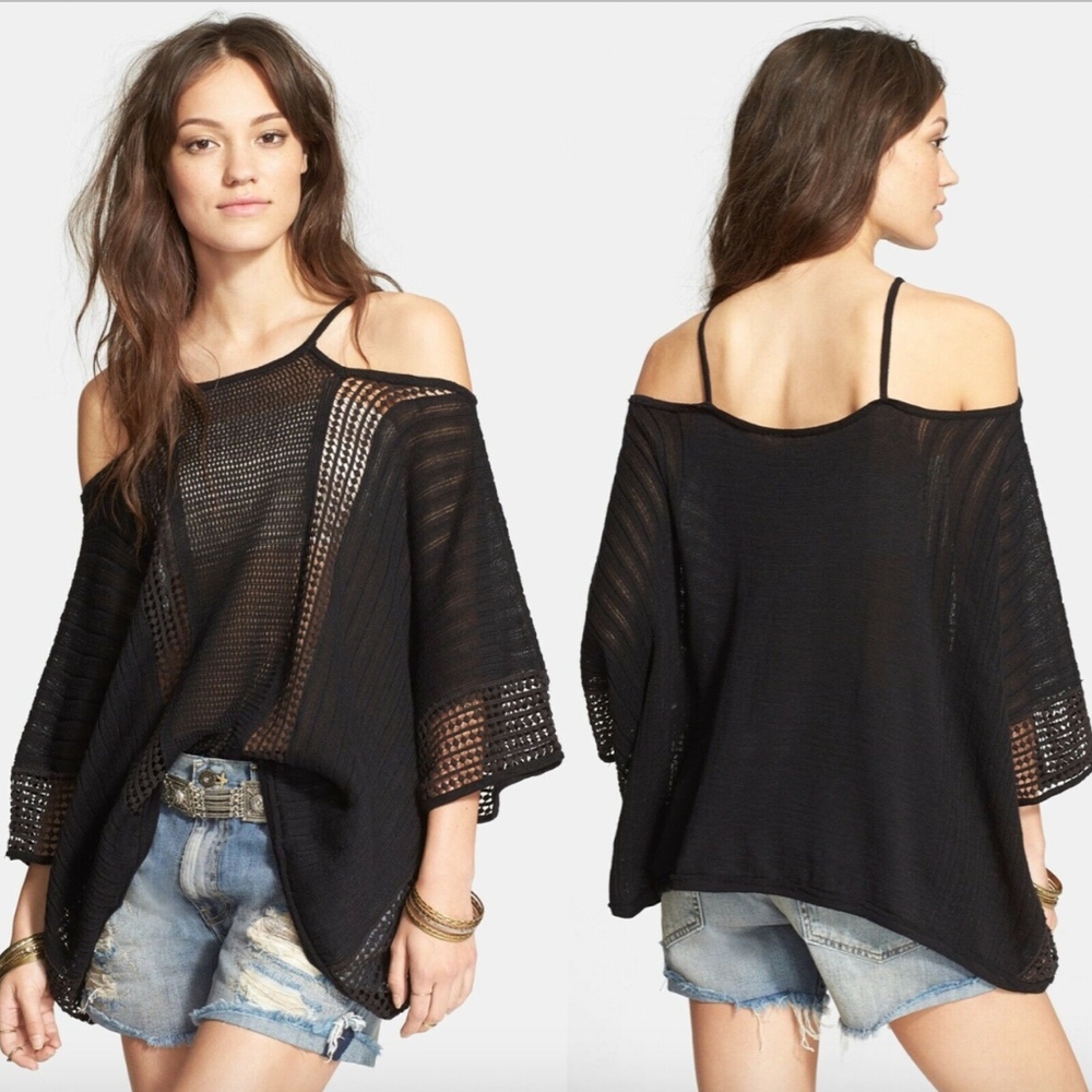 EUC Free People Echo Stitch‎ Cold Shoulder Sweater